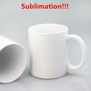 Tasses de sublimation blanches de 11 oz tasses en céramique vierges tasses à café en céramique blancs de sublimation tasse classique pour café lait thé au cacao chaud pour le bricolage