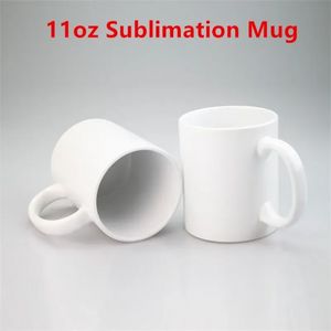 Canecas brancas de sublimação de 11 onças Canecas de cerâmica em branco Canecas de café de cerâmica Sublimação em branco Copo clássico para café, leite, cacau quente, chá com leite para faça você mesmo JN16