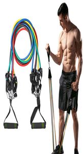 11 pièces/ensemble bandes de résistance de remise en forme Tubes Yoga Pu corde Sport Fitness gomme entraînement bandes d'exercice Gym Sport extenseur en caoutchouc FY70075128642