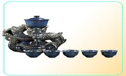 11pcs Set Portable Ceramics Set semi-automatique Spin Infuseur Handmade Kettle Cup ménage en porcelaine Ware Drinkwar2922654894