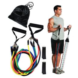 11 unids/set cuerda de tracción portátil Fitness gimnasio entrenamiento ejercicio cinturón de resistencia bandas elásticas cuerda de tensión elástica ligera h