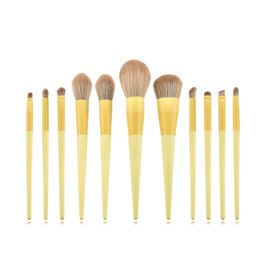 11 stks / set professionele make-up borstels set poeder blozen oogschaduw beeldhouwen borstel make-up borstels cosmetische sets 10 sets