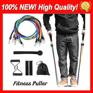 11 stks / set Weerstand Bands Set Training Oefening Yoga Tube Pull Touw Rubber Expander Latex Elastische Bands Fitnessapparatuur Pilates Training