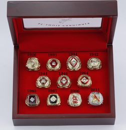 Juego de anillos de campeonato del equipo de la Serie Mundial de béisbol SLC, 11 Uds., con caja de presentación de madera, recuerdo, regalo de seguidor para hombres, venta al por mayor, 2023, 2024