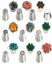 11pcs Bulles en acier inoxydable Ensemble de fleurs de tulipe russe Toup de pointe de la fleur