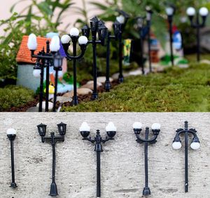 11pcs Street Light Decoration Resin Craft Dollhouse Fairy Garden Miniatures Jardin Bonsai Terrarium Ornament Succulente Gnomes7954656