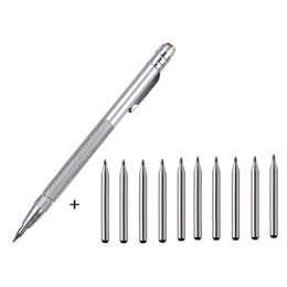 11pcs Tungsten Carbide Tip Scribe stylo pour verre en verre en céramique métallique outils à main le travail du bois pour la gravure en métaux
