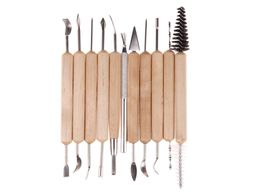11pcs outils de travail en bois Clay Sculpting Set Wax Wood Carving Tools Pottery Shapers Modeling Modeling Hand Tools6508628