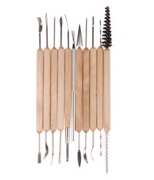 11pcs outils de travail en bois Clay Sculpting Set Wax Wood Carving Tools Pottery Shapers Modeling Modeling Hand Tools2270879