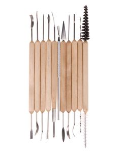 11pcs outils de travail en bois Clay Sculpting Set Wire Wood Carving Tools Pottery Shapers Modeling Modeling Hand Tools7729811