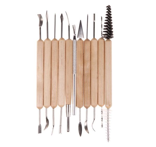 11pcs outils de travail en bois Clay Sculpting Set Wax Wood Carving Tools Pottery Shapers Modeling Modeling Hand Tools8405710