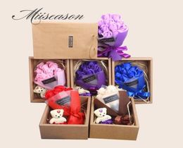 11PCSbox Handmade Rose Soap Flowers Set met cadeaubox voor moeder039S Leraar039S Day Birthday Gift Valentine039S Day So6883716