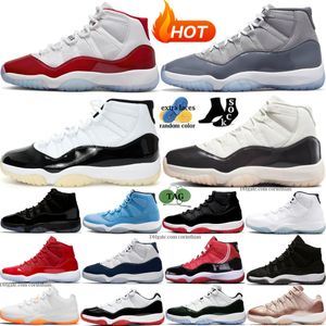 11s Zapatos de baloncesto 11 Cherry Midnight Navy Bred Cool Grey DMP Gratitude Low Zapatillas de deporte Hombres Mujeres Universidad Azul Concord Space Jam Animal Citrus UNC Olive Rose Gold