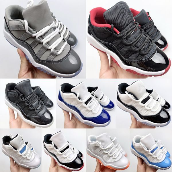 11s Zapatos para niños 11 Cherry Low Designer Basketball Sneas Black Cool Grey Entrenadores al aire libre Kid Youth Boys Girl Zapato Big Space Jam Niño Ichildren Concord