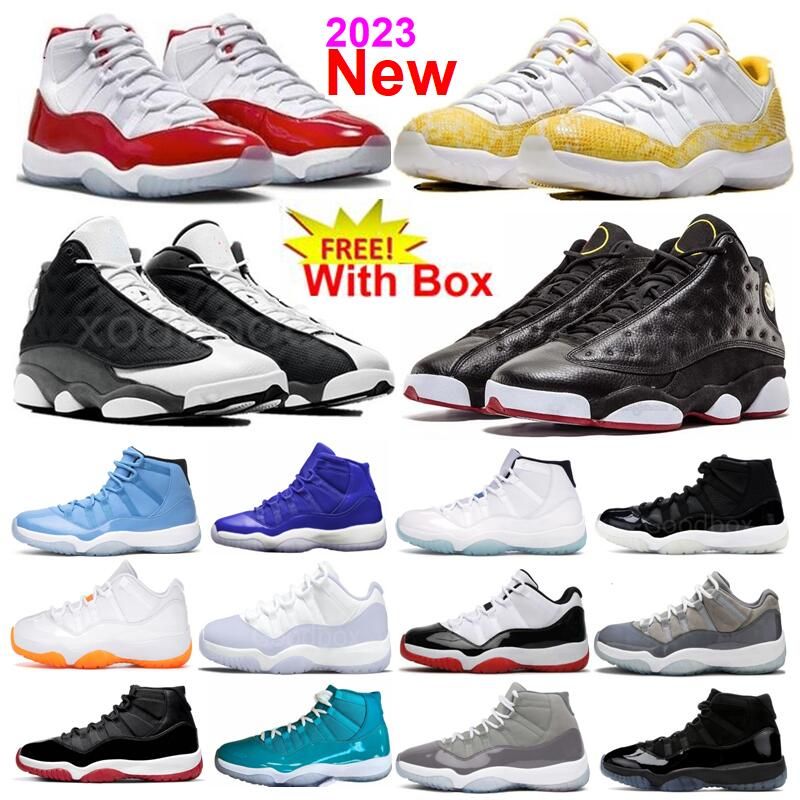11s Low Yellow Python Playoffs 13s Basketball Chaussures Alternate Gamma Black Flint Cement Grey Napolitan 11 UNC Cherry Lucky Green Concord Bred With Box Hommes Femmes 2023
