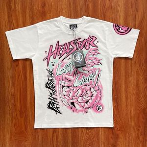 11T0 Hellstar No Guts Glory T -shirt Graffiti lettertype Samenvatting Afdrukken Korte mouw Mannen en vrouwen High Street Shirt Rapper Wash Gray Craft Unisex Sleeve