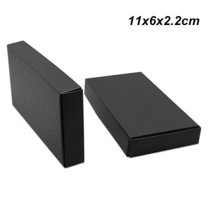 11x6x2 2cm 50 Pièces Noir Kraft Papier Boîtes D'emballage Carton Boîtes D'emballage DIY Mariage Fête D'anniversaire Cadeau Accessoires Gâteau Pa2229