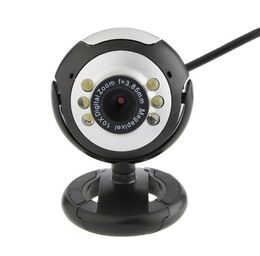 Caméra webcam USB 12,0 MP 6 LED avec micro vision nocturne pour ordinateur de bureau
