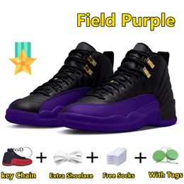 12 12s Chaussures de basket-ball pour hommes Field Violet Noir Métallisé Or Taxi Hommes Baskets Baskets de sport