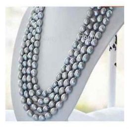 Collar de perlas barrocas grises de plata tahitiana de 12-13 mm, 38 pulgadas, cierre de oro de 14 quilates, collares con cuentas248a