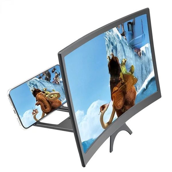 Écran de téléphone portable de 12/14 pouces 3D Projecteur HD Expander Amplificateur de longer à écran courbe pour vidéo pour le téléphone mobile