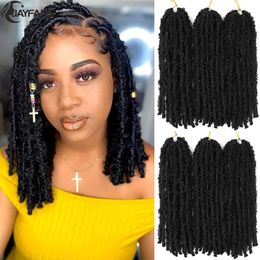 12 Butfly Locs de 14 pouces Coichets Coiffes chaudes Fautes pré-torsadées Butfly Crochet Traids Messy Brousses douces Softs Crochet Hair 240506