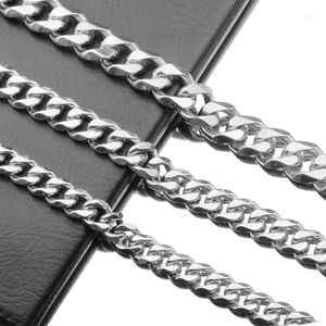 12/15 / 17/19mm mode roestvrijstalen zilveren kleur Cubaanse curb chain cool heren dames ketting of armband kerstcadeau 7-40 