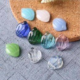 12*15mm cristal jade double face incurvé petite coquille en forme de verre perles boucle d'oreille accessoires GSLLZ007 fait à la main