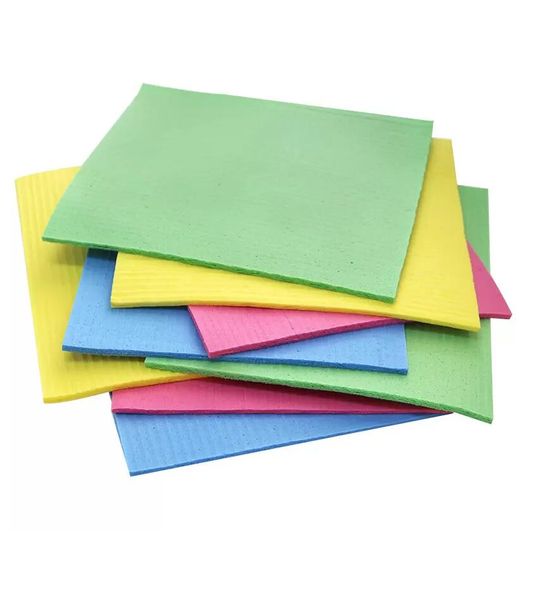 Chiffons en éponge de cellulose de torchon respectueux de l'environnement sans odeur chiffon de nettoyage réutilisable pour la décontamination absorbante de cuisine pas facile à toucher l'huile I0215FY5639