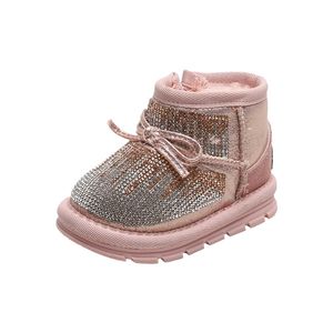 12-18 cm Oreilles Bling Infant Bottes Twinkle Chaussures D'hiver Bébé Enfant Fille Neige Doux En Peluche Anti-dérapant 11 211022