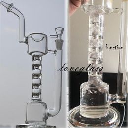 12.2 inchs Tall Glass Bong Hookahs Recycler Dab Rigs Accesorio para fumar Aceite Bongs de agua con un tazón de 14 mm