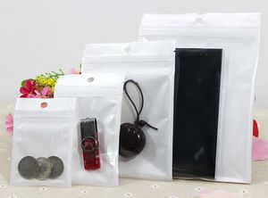 12*20cm clair + blanc perle plastique Poly OPP emballage fermeture à glissière emballages de vente au détail USB bijoux sac en PVC 10*18cm 6*10cm 7.5*12cm 16x24cm 18x26cm