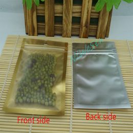 12 20cm avant mat transparent grain de café sac-100pcs lot intérieur feuille d'aluminium doré ziplock pochette en plastique anti-poussière cookie sack302V