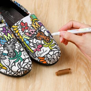 12/24 couleurs marqueurs de tissu stylos à tissu permanent peinture stylo soft pincel markers de stylo de stylo toile t-shirt chaussures capride bricolage peinture