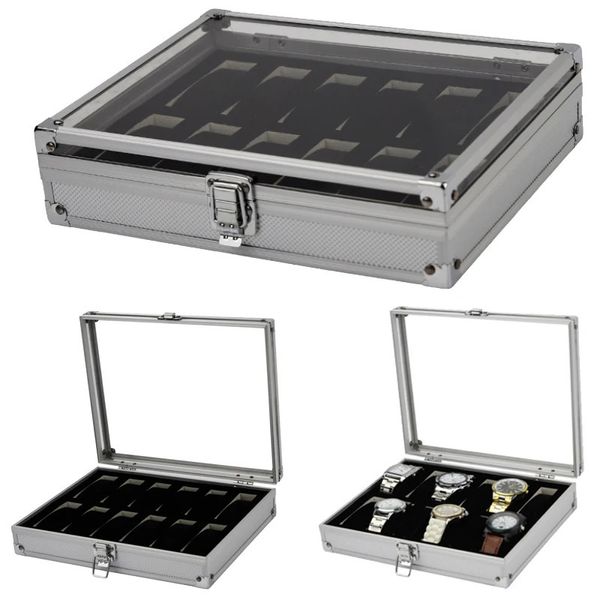 12/24 Girds Luxury Prime Quality Watch Box Aluminium ALLIAL PRODUCTION PRODUCTION COLLOGE COLLOCE COLLECLE Affichage Boîtes-cadeaux 240124