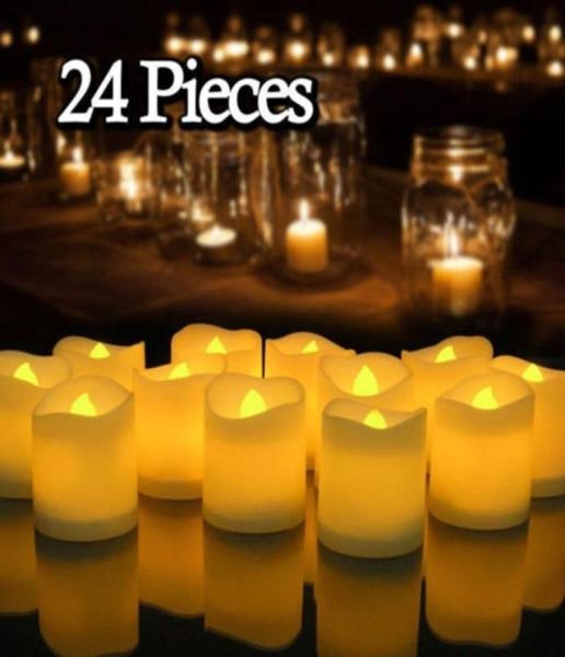 12/24pcs Créative LED Candle lampe batterie Powered sans flamme Light Home Weddding Birthday Party Fourniture Decoration Dropship Y2005317262053