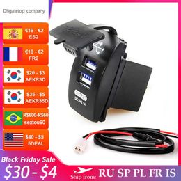 12-24V Dual USB autolader 5V 3.1a Universal Auto voor motorfiets Electric ATV-boot