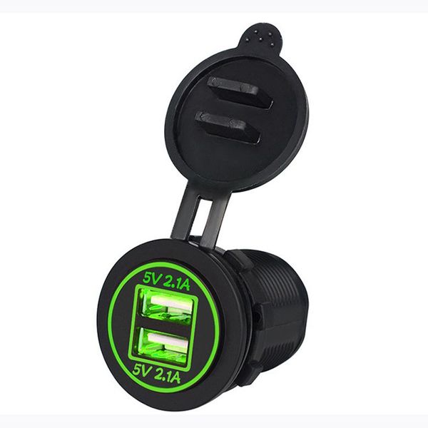 12/24V dual Puerto USB Cargador de cargador de automóvil 5V 4.2A SOCKEL COMBAJE IMPRESION APRITA RÁPIDA ADAPTOR DE CARGA RÁPIDA PAR