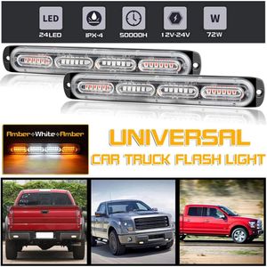 12-24V Flash Car Truck Light 24 LED Auto Stroboscopes Strobe Clignotant d'urgence Side Marker Light Bars Strobe Beacon Warning Lights