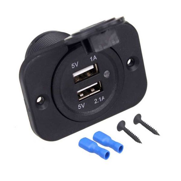 Cargador USB de 12-24 V para motocicleta, auto, camión, ATV, barco, LED, coche, 3.1A, enchufe dual, toma de corriente
