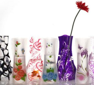 12 * 27 cm créatif clair écologique pliable fleur pliante PVC vase incassable réutilisable maison décoration de fête de mariage DHL SN1234