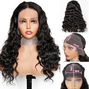 Peluca Frontal de encaje de onda profunda suelta de 12-28 pulgadas para mujeres cabello humano virgen brasileño largo 13x4 Hd transparente peluca Frontal de encaje Pre-Pluc243n
