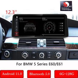 12.3 ''Android 11 Qualcomm voiture lecteur multimédia moniteur pour BMW série 5 E60 E61 CCC/CIC/masque Carplay Auto stéréo DVD