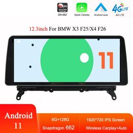 12.3 pouces Android 11 SN662 lecteur de Navigation multimédia de voiture Carplay pour BMW X3 F25 X4 F26 CIC NBT autoradio GPS Navi moniteur