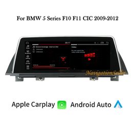 Lecteur DVD de voiture Popout 12,3 pouces Android 10.0 4 + 64G Système de navigation multimédia pour BMW Série 5 F10 F11 CIC 2009-2012 Unité principale de radio automatique GPS stéréo