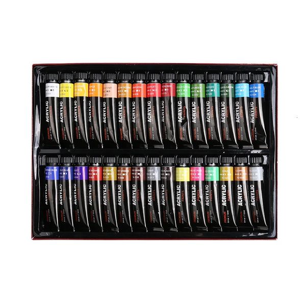 12/30 couleur acrylique pigment aluminium tube ensemble peinture graffiti bricolage art pigment fournitures scolaires pour artiste couleurs pour la peinture 240318