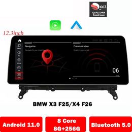 12.3 pouces Android 11 lecteur DVD de voiture pour BMW X3 F25 X4 F26 CIC NBT Autoradio écran de Navigation Headunit GPS stéréo Carplay