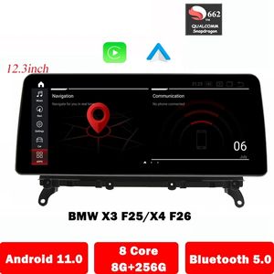 12.3 inch Android 11 Car DVD -speler voor BMW X3 F25 X4 F26 CIC NBT Autoradio Navigatiescherm Headunit GPS Stereo CarPlay
