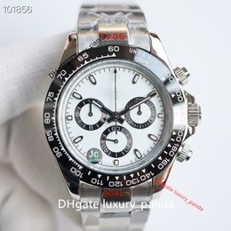 12,4 mm Ultra-dunne herenhorloges Automatisch mechanisch horloge 40 mm ETA7750 Beweging 904L SAPPHIRE Glas keramisch ijsblauw Lumineuze mode Waterdicht horloge-2