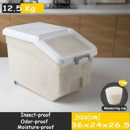 12,5 kg rijstopbergdoosdispenser granen voorraadpot huisdiervoercontainer insectenbestendig vochtbestendig opslag Bocaux Alimentaire 240124